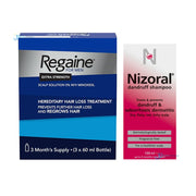 Regaine 5% Solution (3 Month Supply) & Nizoral Ketoconazole Shampoo - 100ml