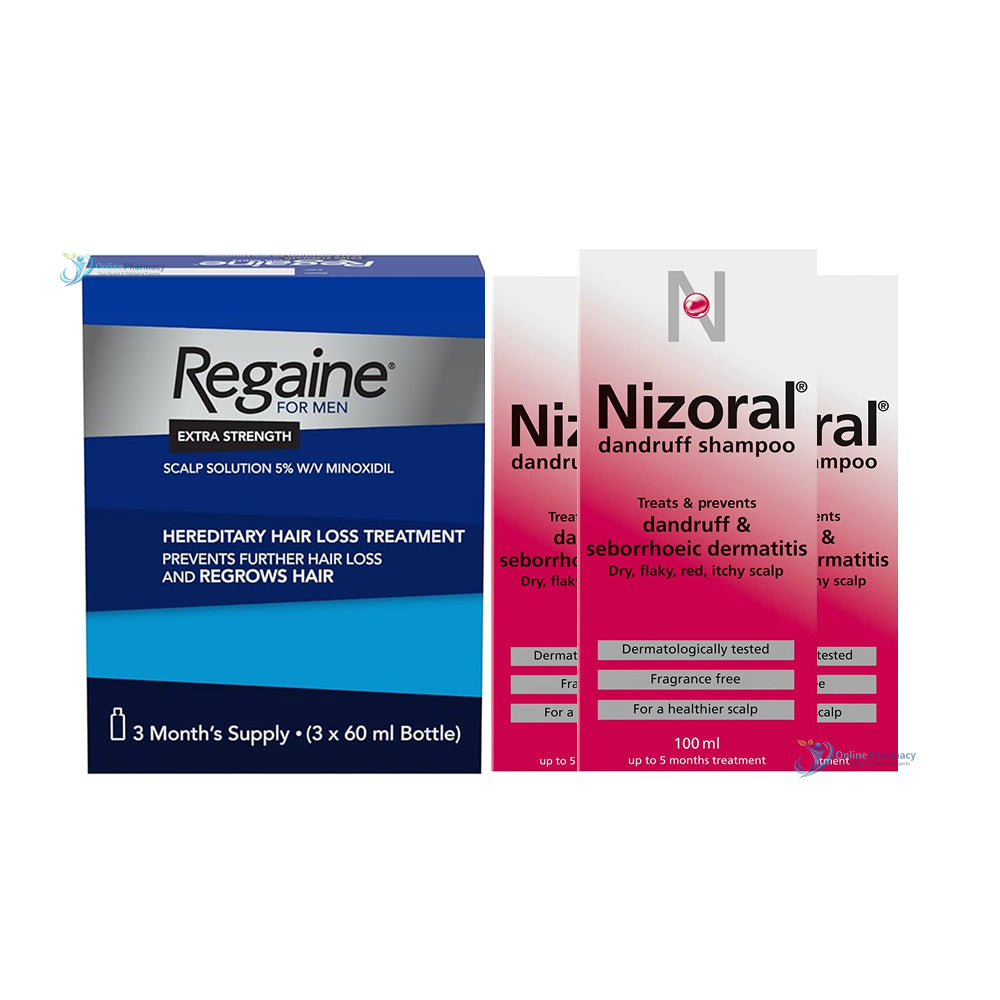 Regaine 5% Solution & Nizoral Shampoo (3 Months Supply)