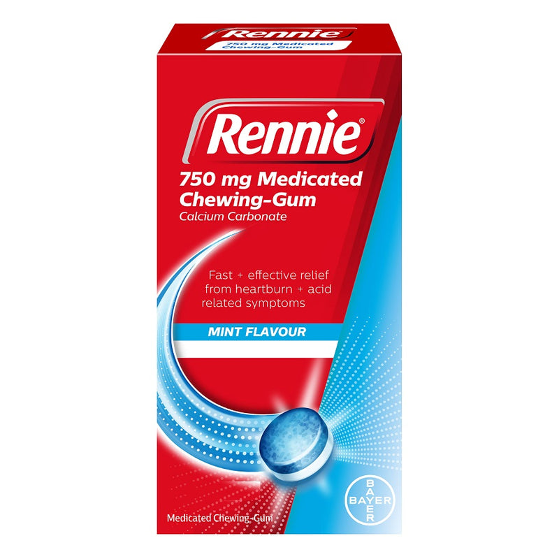 Rennie Mint Flavour Medicated Chewing Gum - 18 Pack