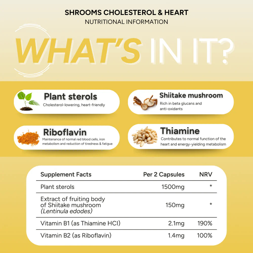 Fabu Shrooms Cholesterol and Heart - 90 Capsules