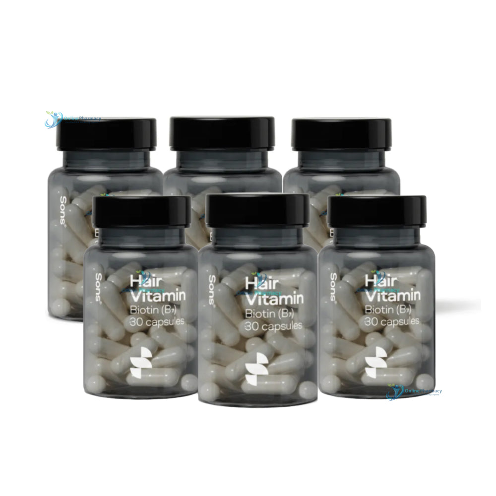 SONS Biotin Hair Vitamin - 6 Month Bundle (6 x 30 Capsules)