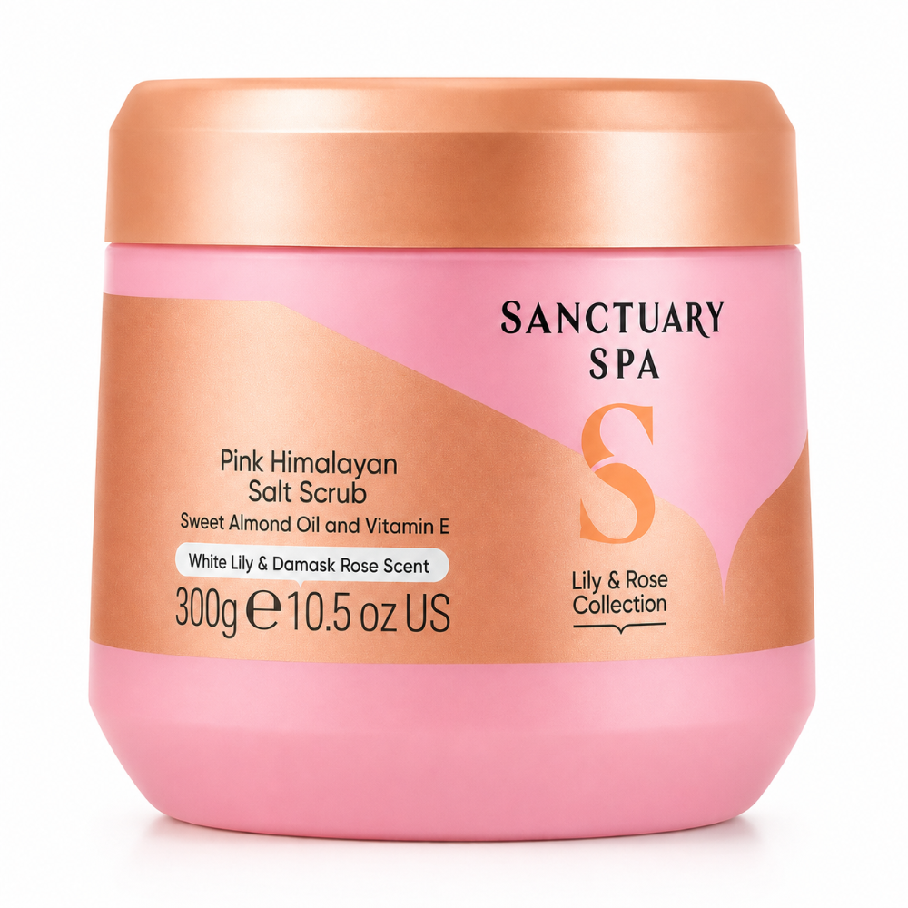 Sanctuary Spa Lily & Damask Rose Pink Himalayan Scrub - 300ml.