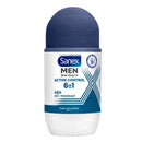 Sanex Roll-On Mens Active 6 in 1 Antiperspirant - 50ml