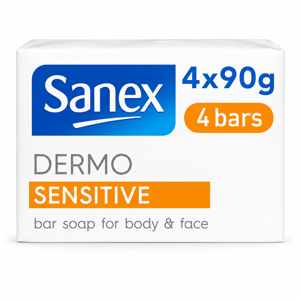 Sanex Sensitive Skin Bar Soap - 4 x 90g