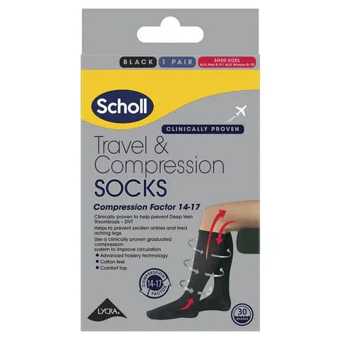 Scholl Flight Socks Black - UK 6-9