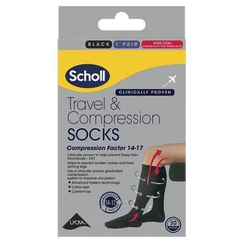 Scholl Flight Socks Black - UK 6-9