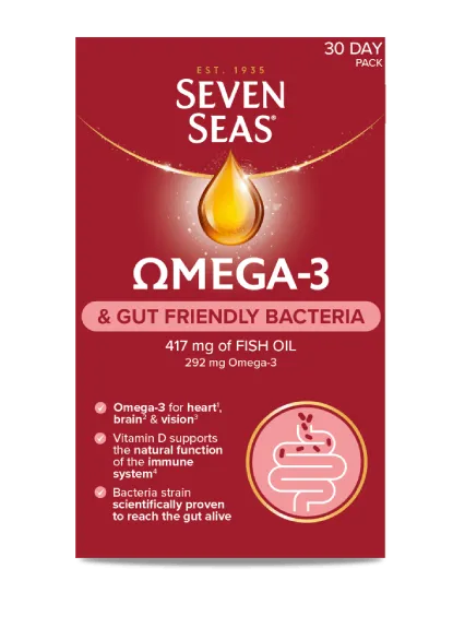 Seven Seas Omega-3 & Gut Friendly Bacteria  - 30 Pack