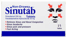 Sinutab Non Drowsy Tablets - 15 Pack