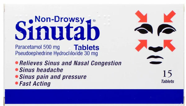 Sinutab Non Drowsy Tablets - 15 Pack