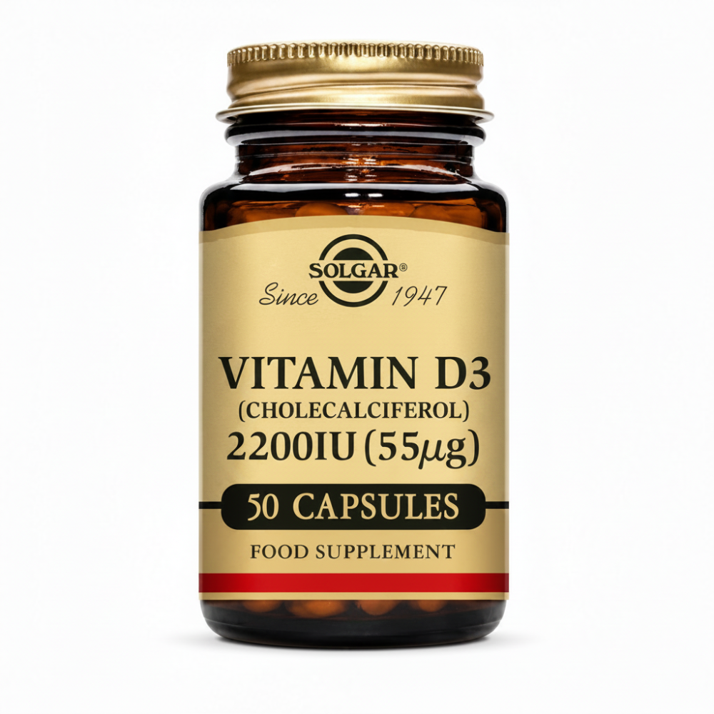Solgar Vitamin D3 (Cholecalciferol) 2200 IU - 50 Capsules