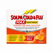 Solpa Cold & Flu Max Sachets 1000mg / 200mg / 12.2mg - 10 Pack