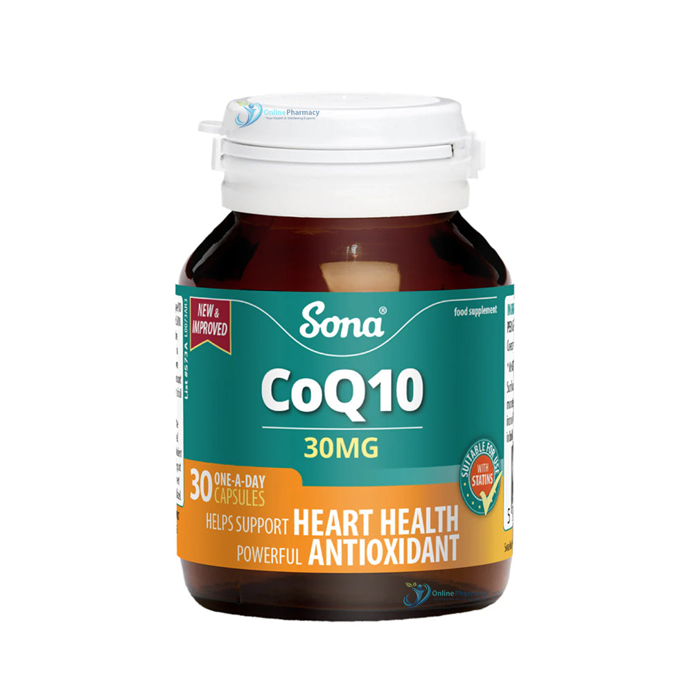 Sona Coenzyme Q10 (CoQ10) 30mg - 30 Capsules