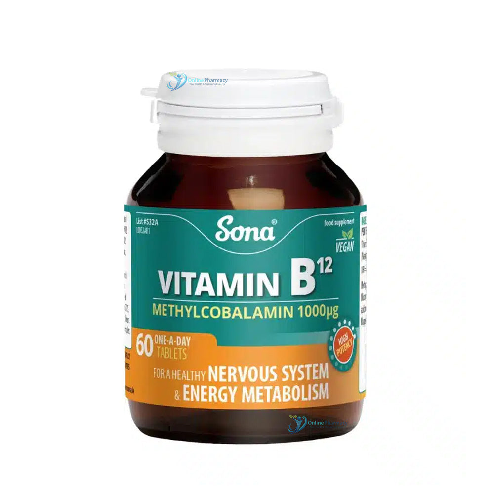 Sona Vitamin B12 Methylcobalamin 500ug Tablets - 60 Pack