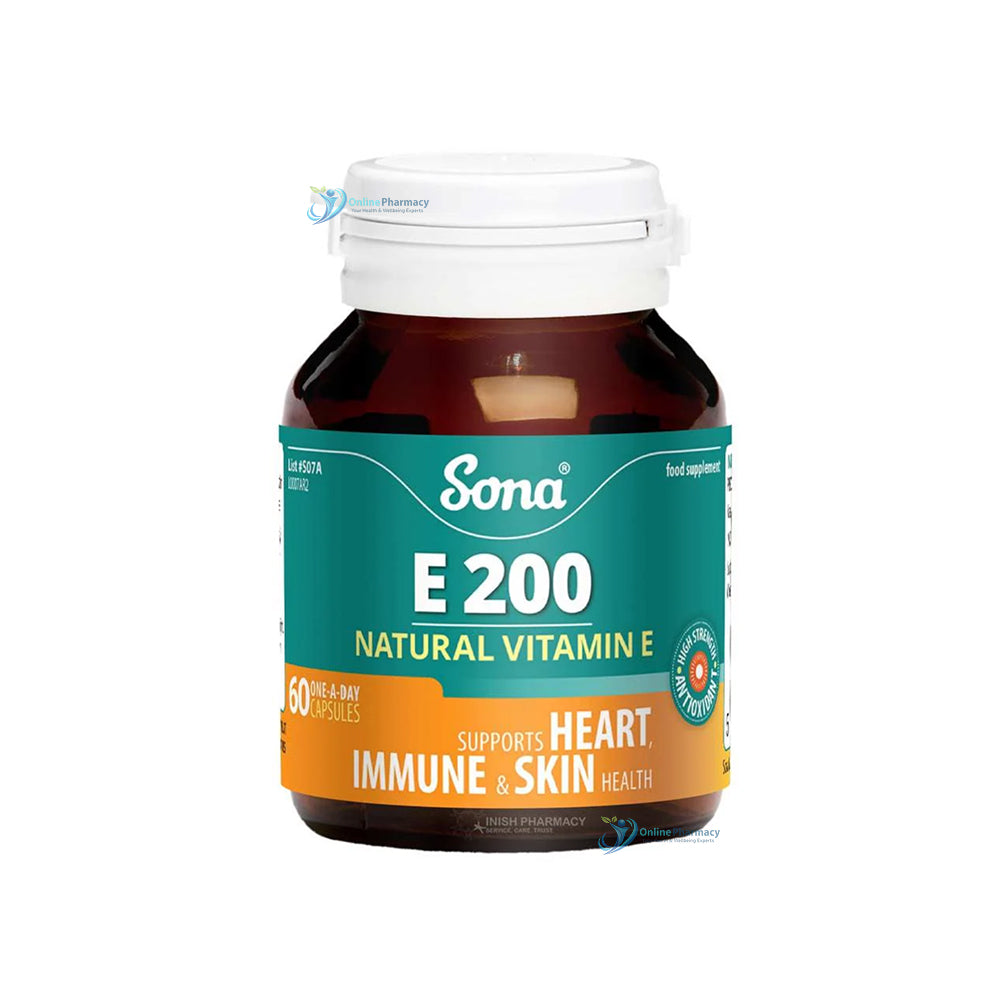 Sona Vitamin E 200IU 60 Capsules - (Expiry 30/05/26)