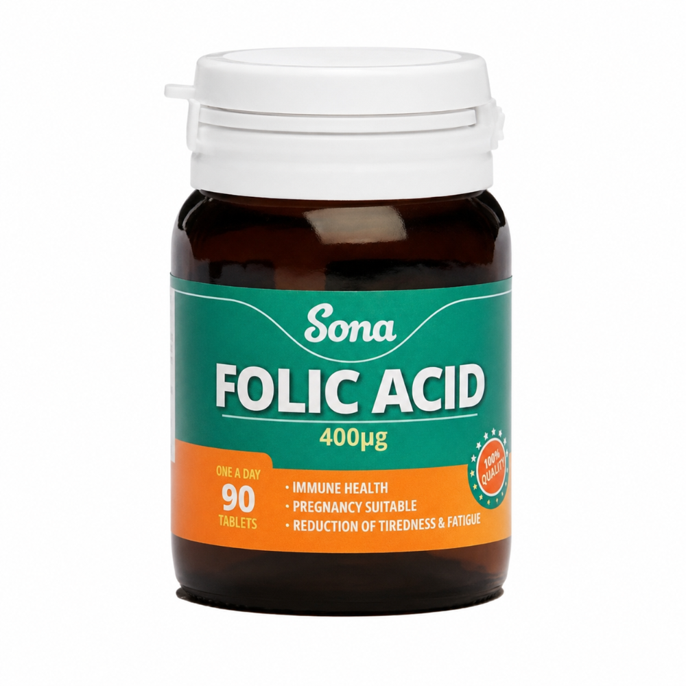 Sona Folic Acid 400mcg Tablets - 90 Pack
