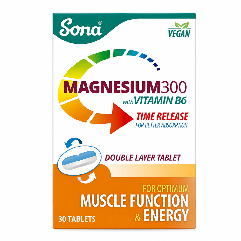 Sona Magnesium 300mg with Vit B6 - 30 Tablets