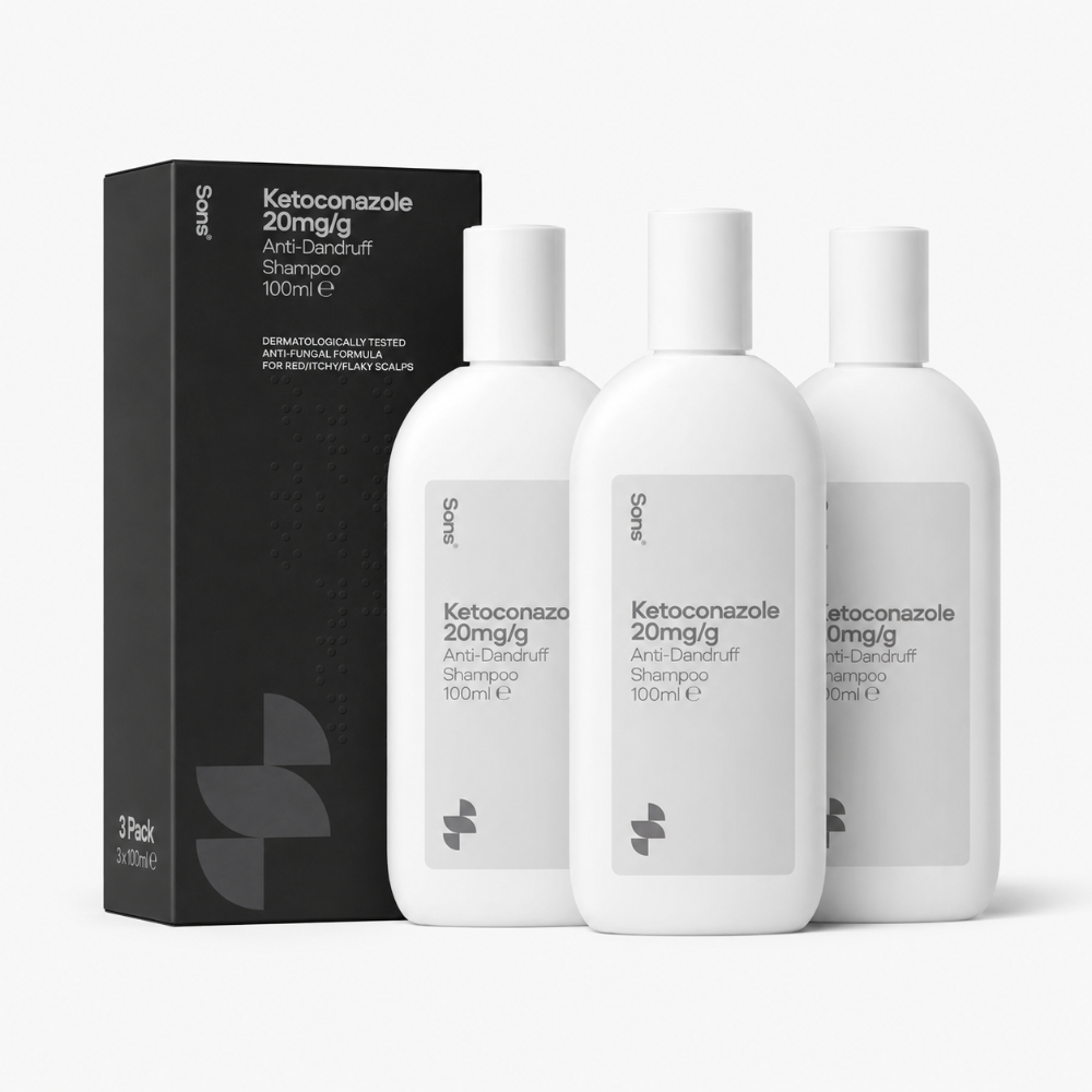 Sons Ketoconazole 20mg/g Shampoo For Dandruff ( 3 Month Bundle ) -  3 x 120ml