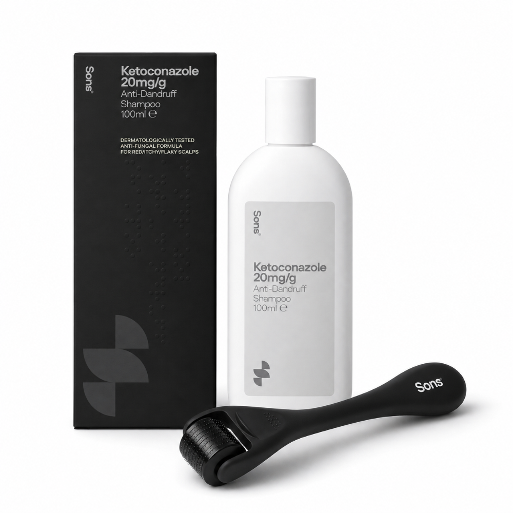 Sons Ketoconazole 20mg/g Shampoo and 0.25mm Derma Roller Bundle 