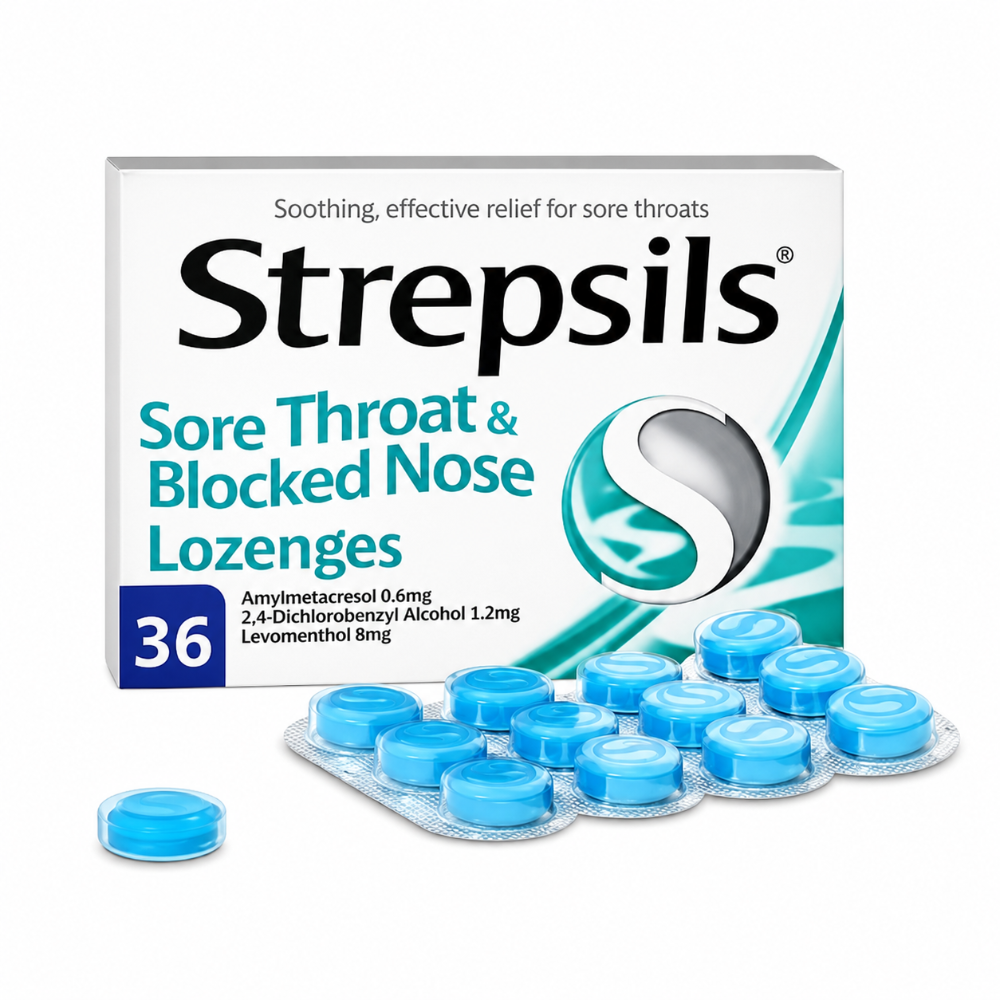 Strepsils Sore Throat & Blocked Nose Lozenges - 36 Pack