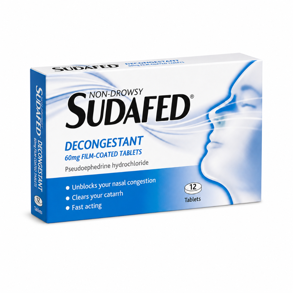 Sudafed Decongestant Tablets - 12 Tablets