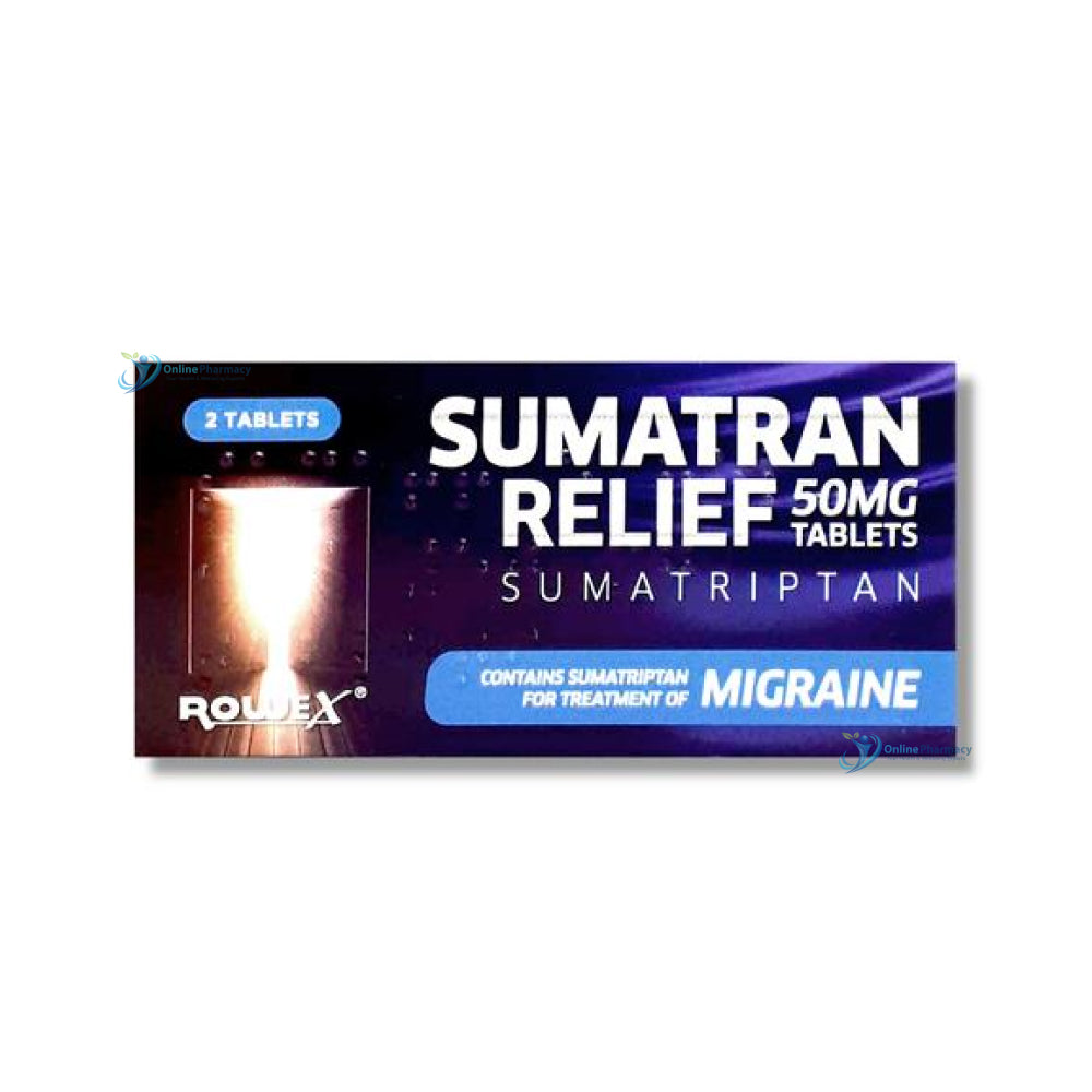 Sumatran Relief For Migraine Sumatriptan 50mg - 2 Pack
