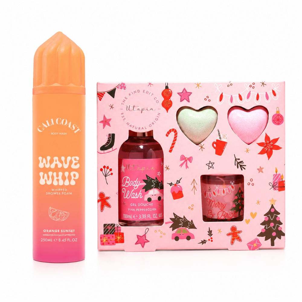 Sunset Orange Shower Foam & Relax & Bath Gift Set