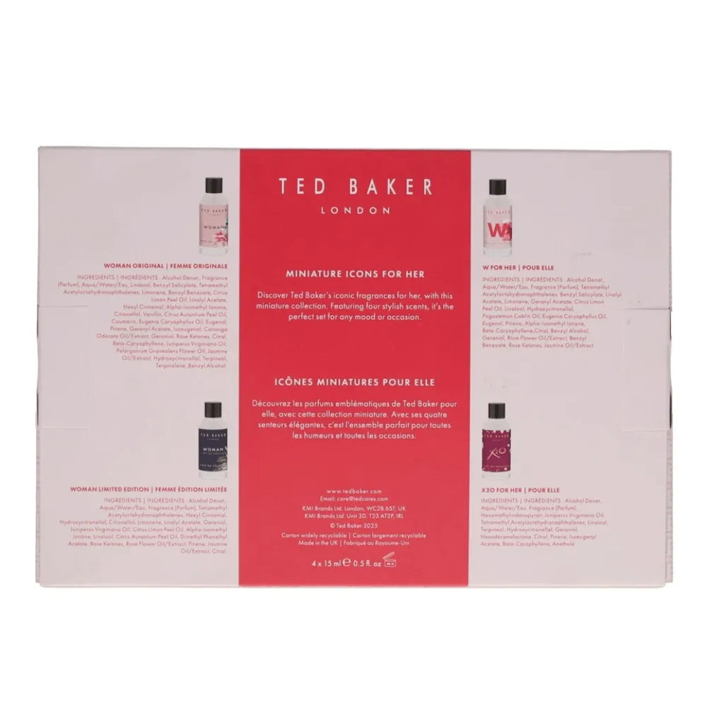 Ted Baker Ladies 15ml 4pc Gift Set15ml Skinwear Edt Splash, 15ml Skinwear Limited Edition Splash, 15ml Women Edt Splash, 15ml X20 Edt Splash