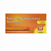 Tefin 75mg Ibuprofen Suppositories - 10 Pack