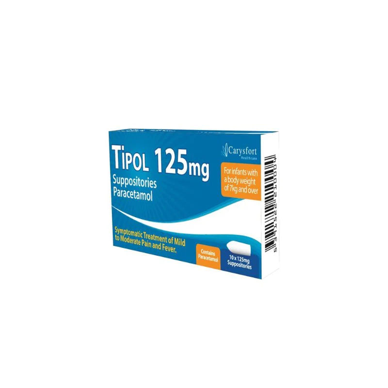 Tipol Paracetamol Suppositories 125mg - 10 Pack