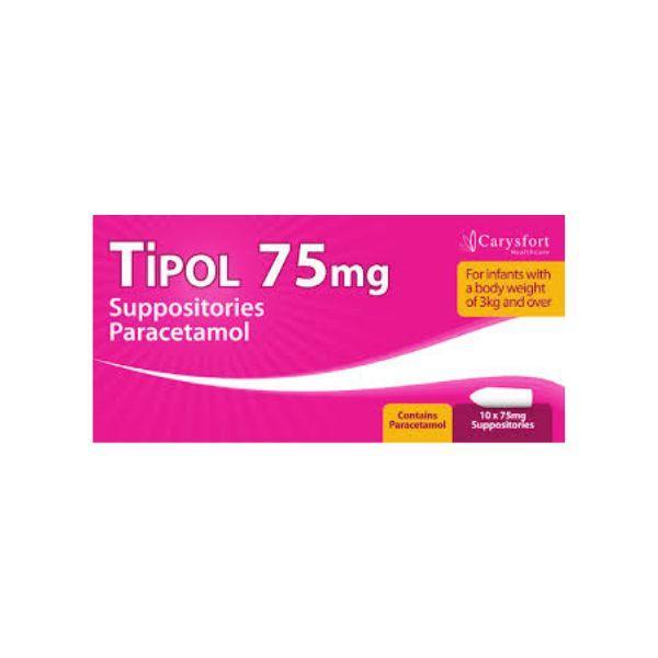 Tipol Paracetamol Suppositories 75mg - 10 Pack