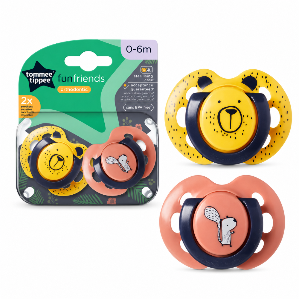 Tommee Tippee Fun Friend Soothers ( 0-6m ) - 2pk