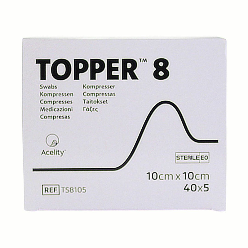 Topper 8 Sterile Swabs 10cm x 10cm - 5 x 40 swabs