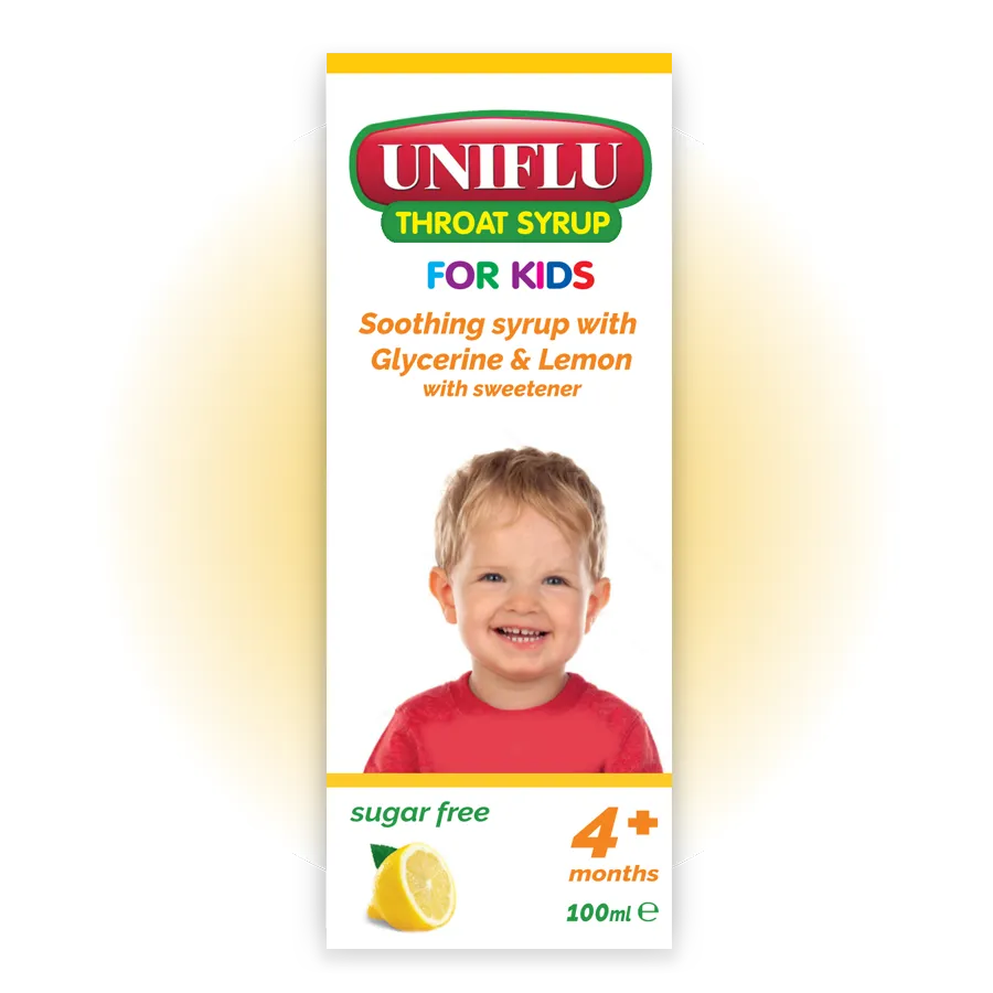Uniflu Glycerine Honey & Lemon Throat Syrup - 100ml