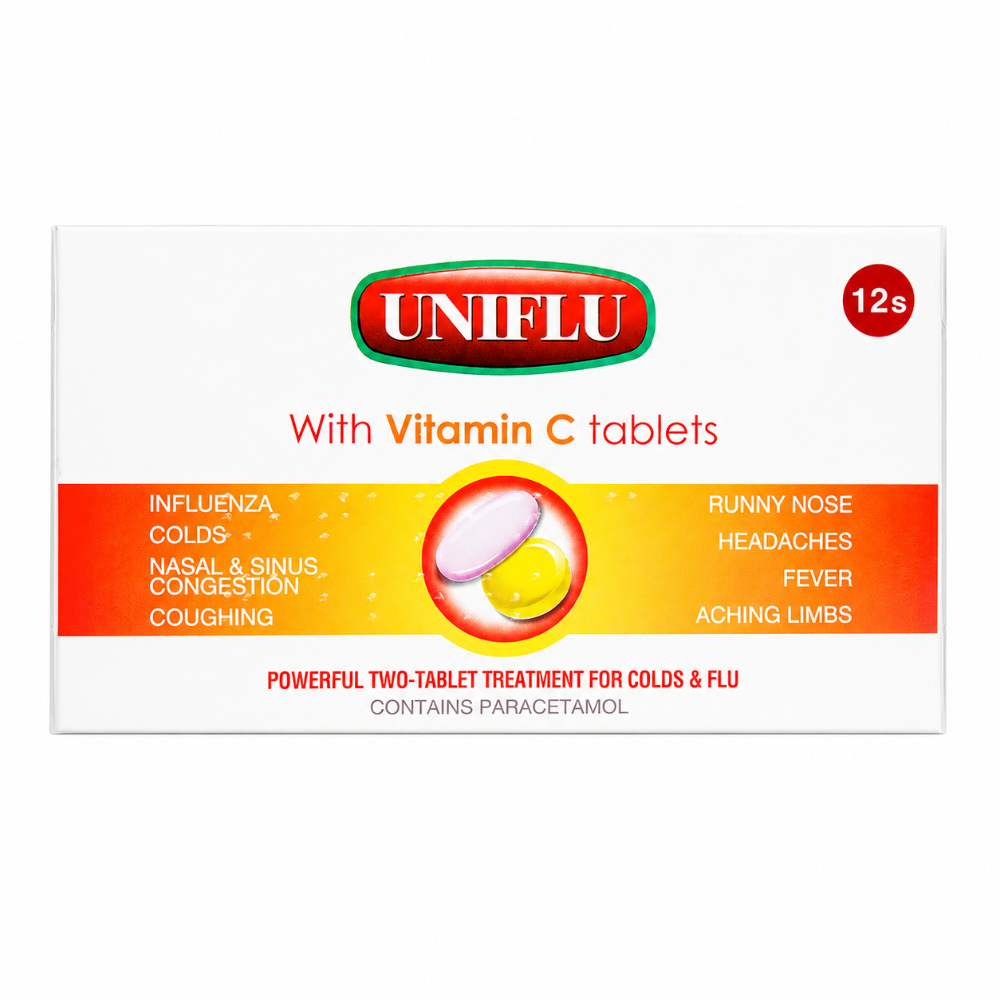 Uniflu Tablets with Vitamin C - 12 Pack