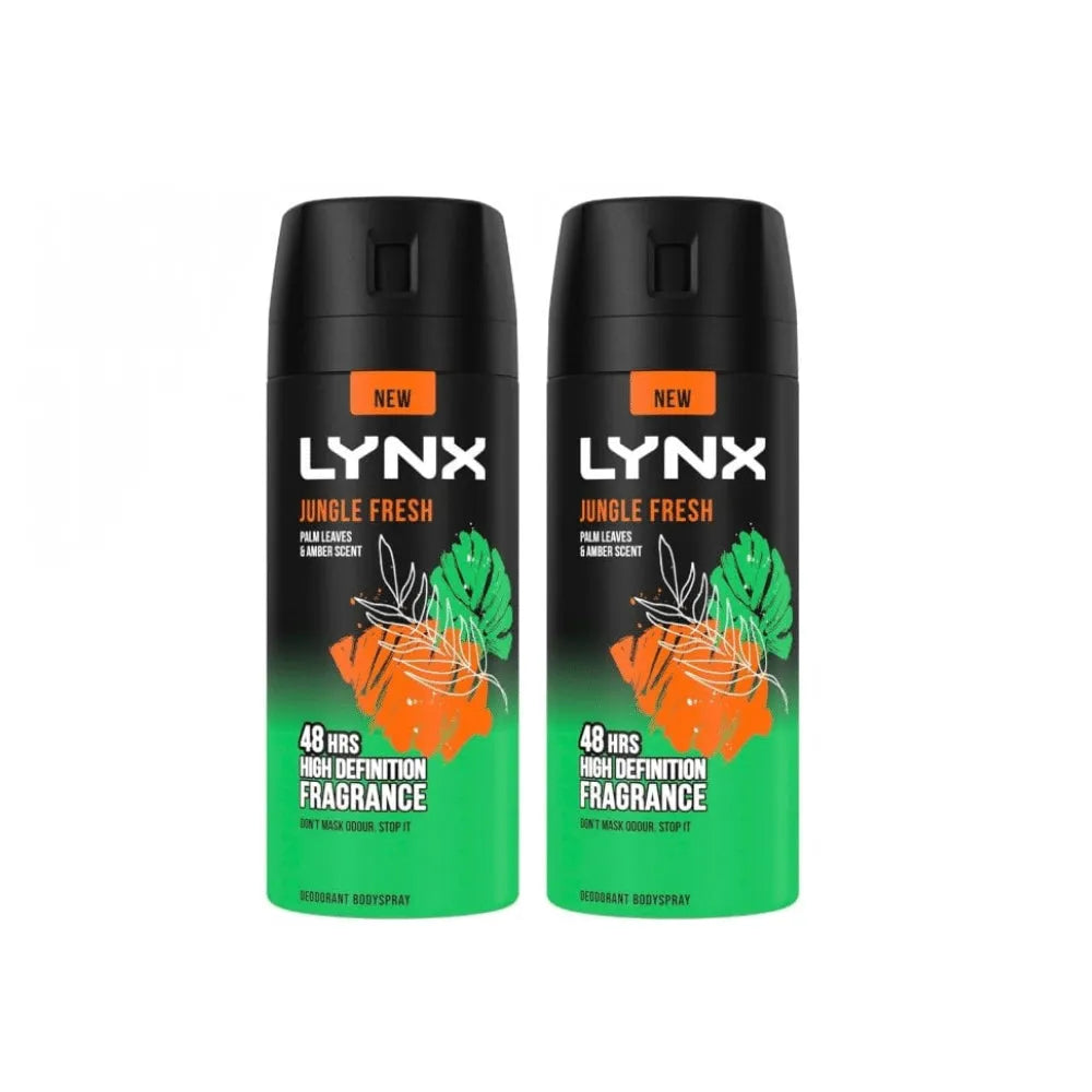 Lynx Body Spray Jungle Fresh 150ml - Twin Pack