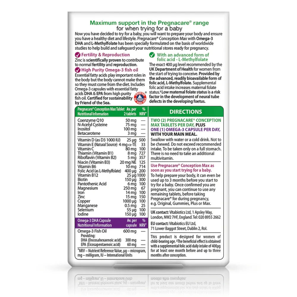 Vitabiotics Pregnacare Conception Max- 84 Pack