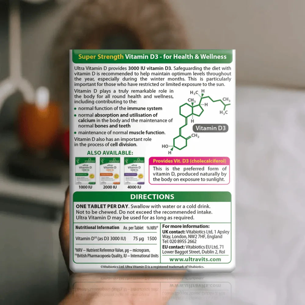 Vitabiotics Ultra D3 3000IU Tablets - 96 Tablets