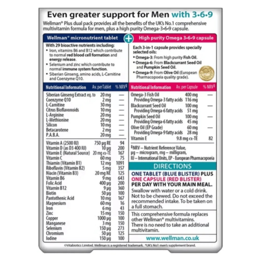 Wellman Plus Multivitamins - 56 Tabs
