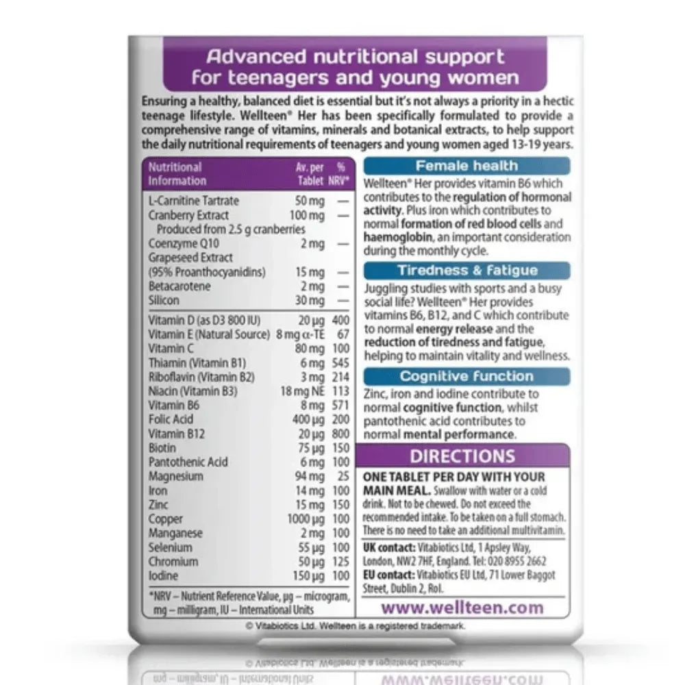 Vitabiotics WellTeen For Her - 30 Pack