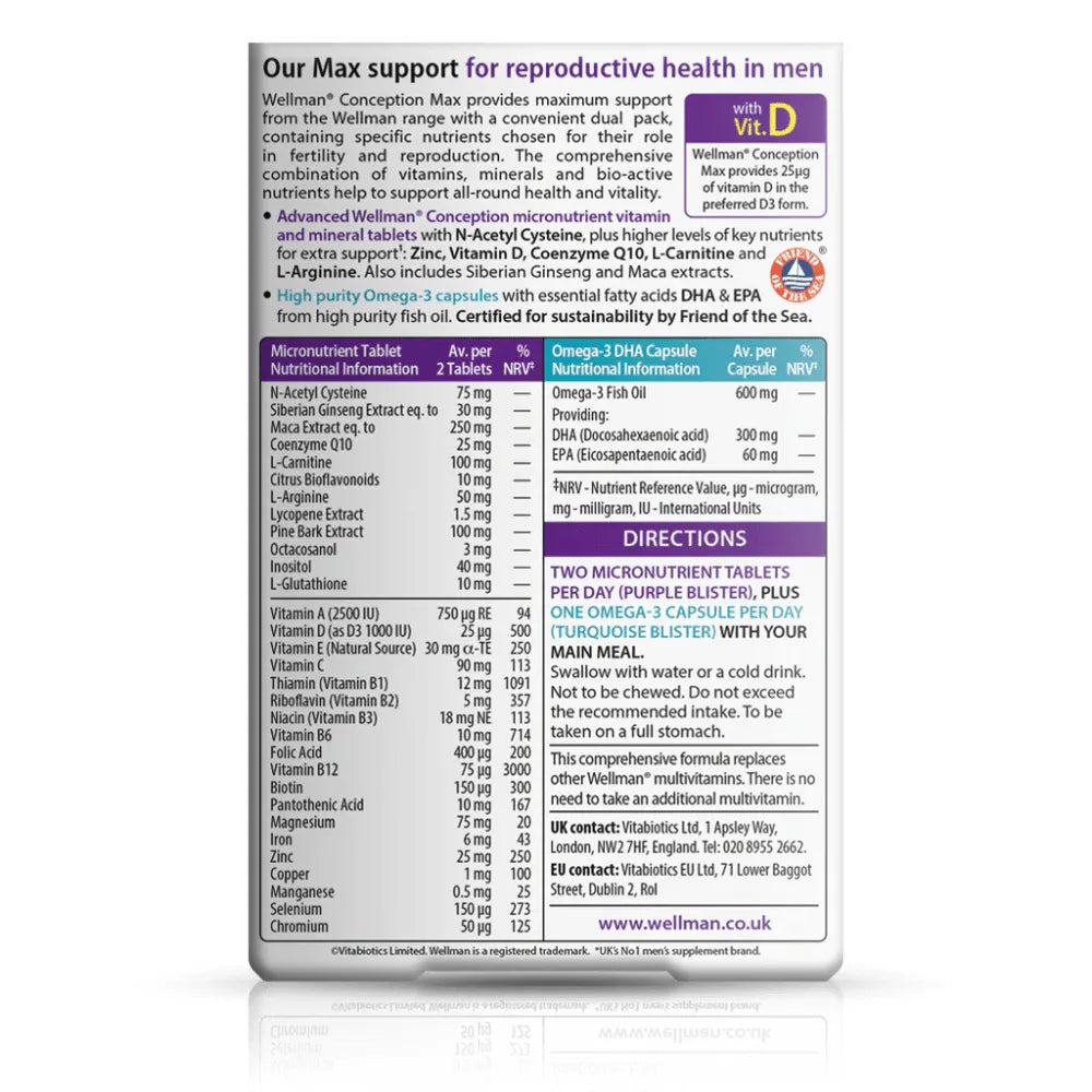 Wellman Conception Max Supplements - 84 caps