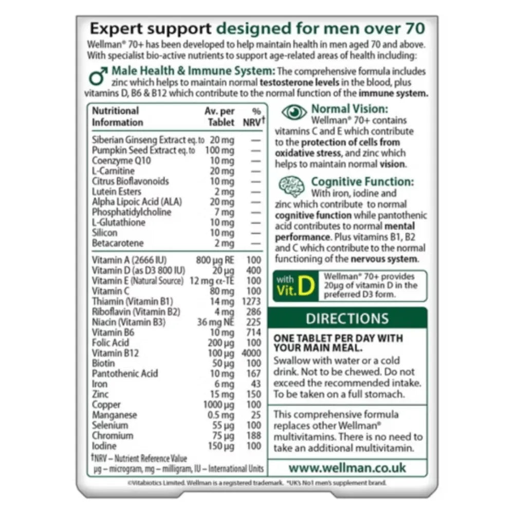 Wellman 70+ - 30 Tabs