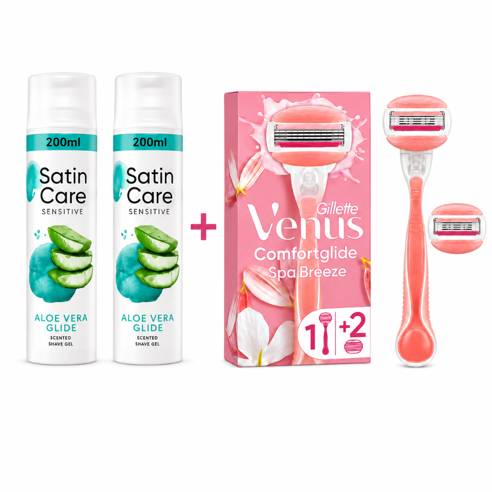 Venus Spa Breeze Razor Set & Gillette Shaving Gel Bundle