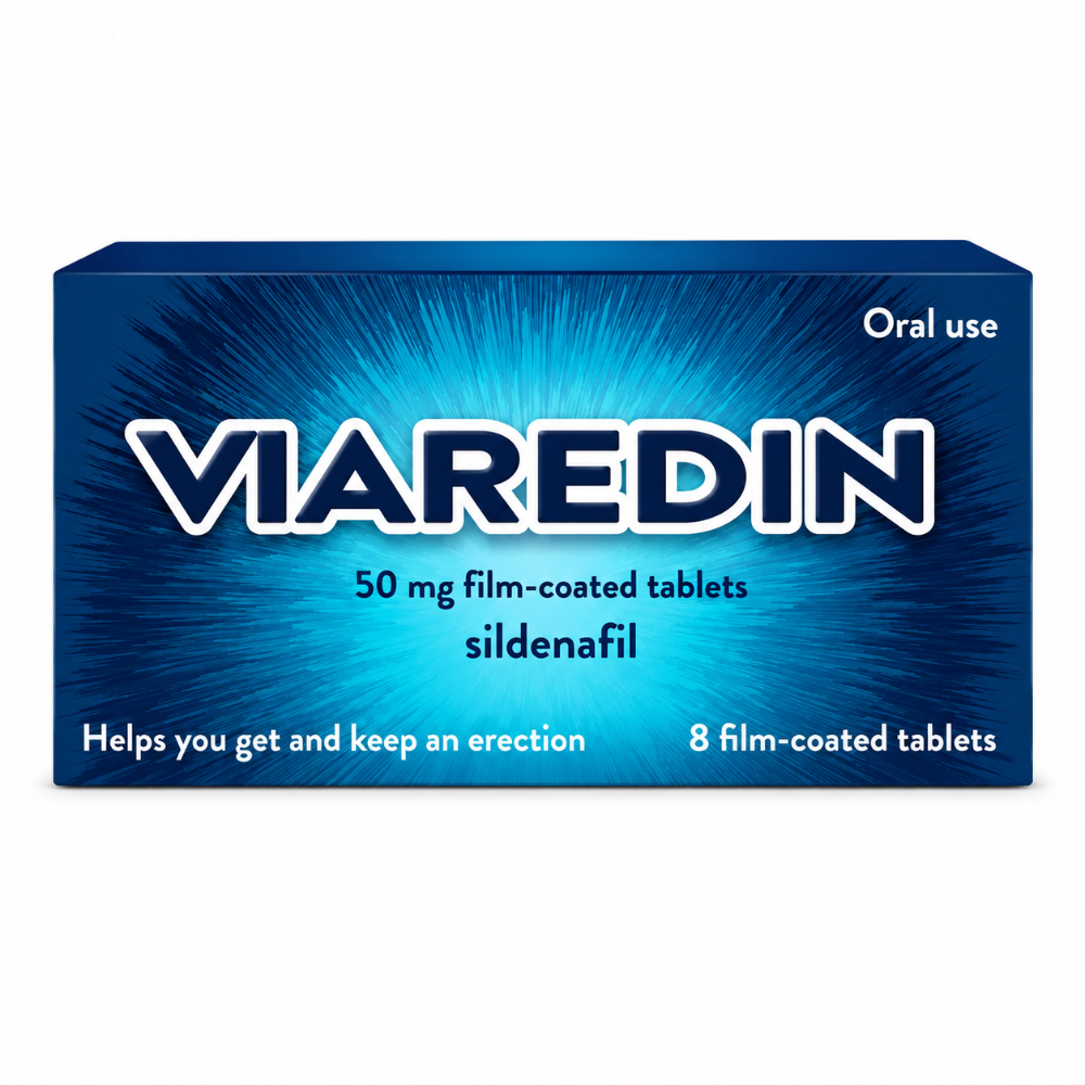 Viaredin (Sildenafil) 50mg Tablets - 8 Pack