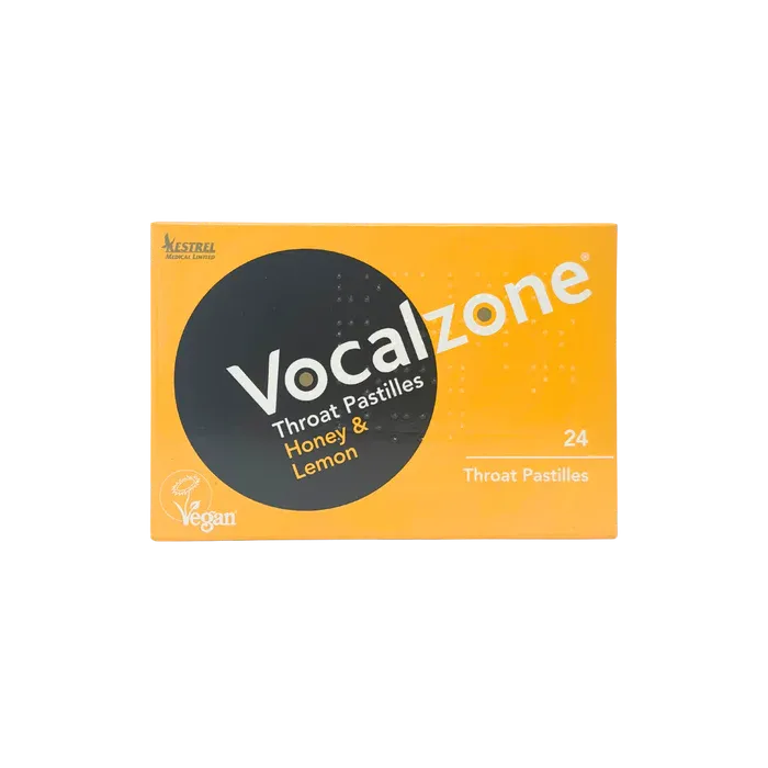 Vocalzone Throat Pastilles – Honey & Lemon Flavour