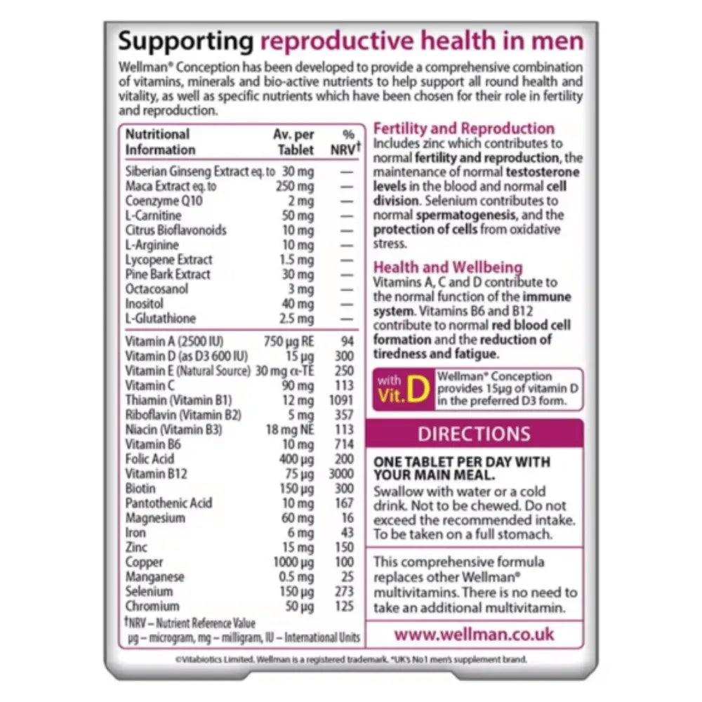 Wellman Conception Supplements - 30 Tabs