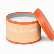 Wix & Wax Candle Tin Amber Orange 