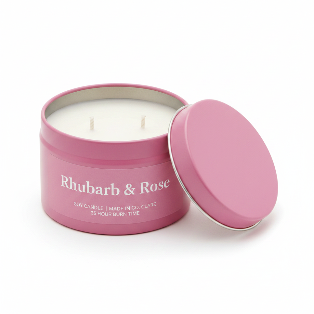 Wix & Wax Candle Tin Rhubarb & Rose