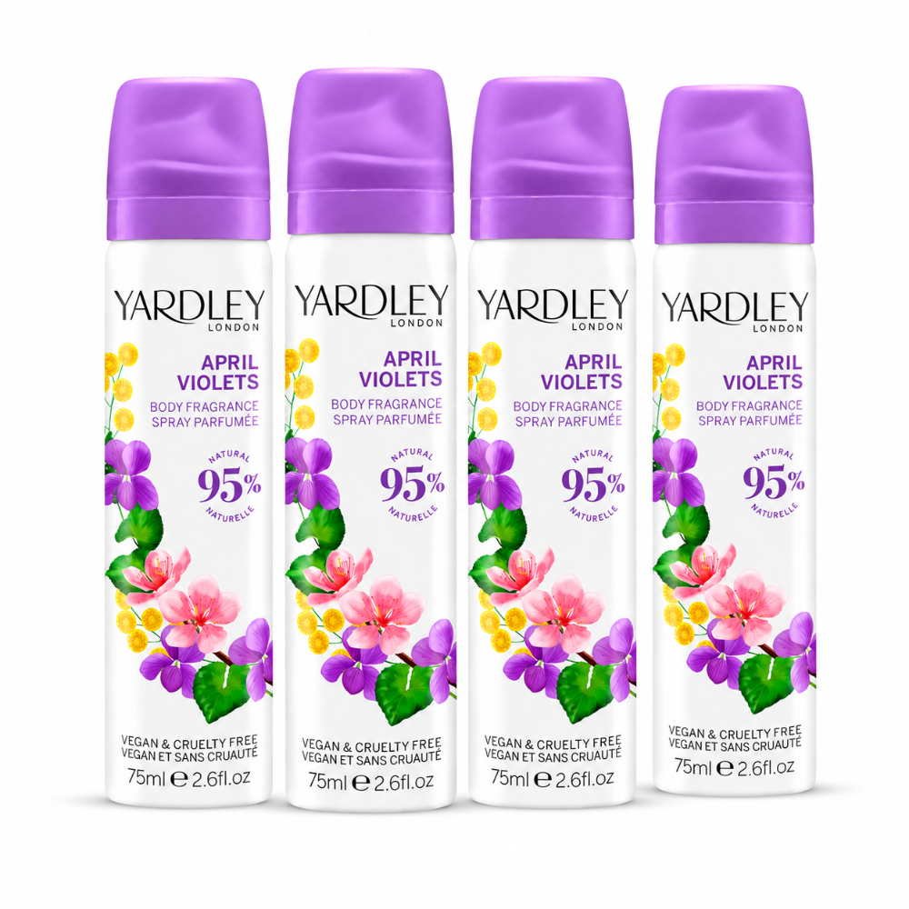 Yardley April Violets Body Fragrance Bundle 4 x 75ml