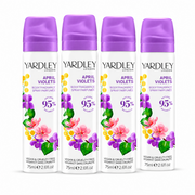 Yardley April Violets Body Fragrance Bundle 4 x 75ml