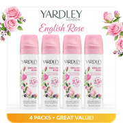 Yardley English Rose Body Spray Bundle 4 x 75ml